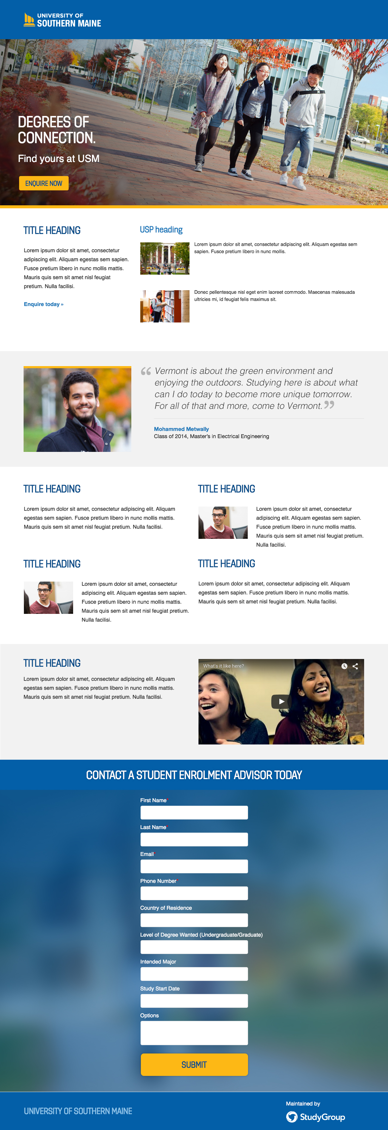 University of Southern Maine Website